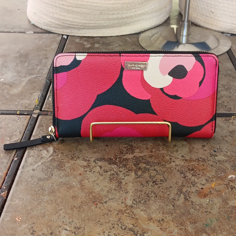 KATE SPADE FLORAL LEATHER WALLET